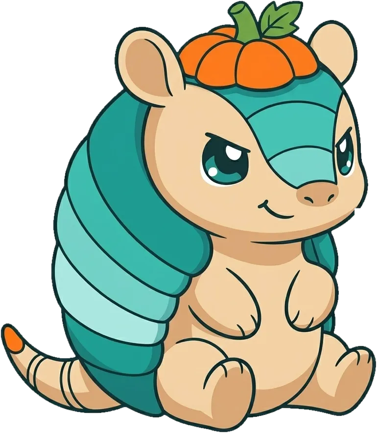 Moxi con gorrito de calabaza